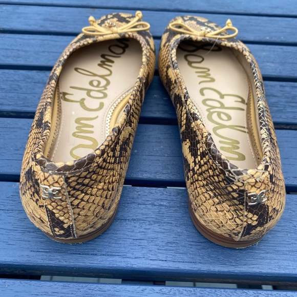 sam edelman jillie snakeskin ballet flats sz 8 - Picture 4 of 5